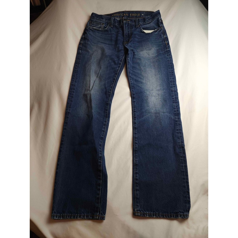 American Eagle Mens Straight Leg Jeans 30x32 Medium Wash Cotton Denim